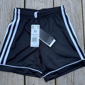 Black Athletic Shorts with White Stripes